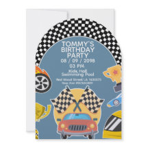 Convite de Aniversário Tema de Carros para Menino