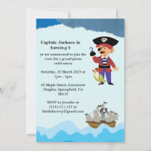 Convite de Aniversário Tema Pirata