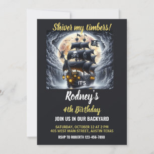 Convite de Aniversário Tema Pirata Estremece Meus