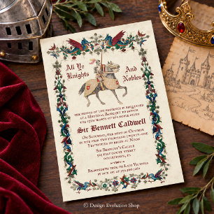 CONVITE DE ANIVERSÁRIO TEMA RENASCENÇA MEDIEVAL PA