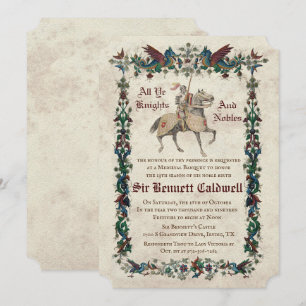 CONVITE DE ANIVERSÁRIO TEMA RENASCENÇA MEDIEVAL PA