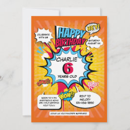 Convite de Aniversário Tema Super-Herói