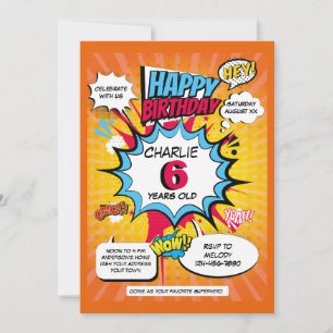 Convite de Aniversário Tema Super-Herói