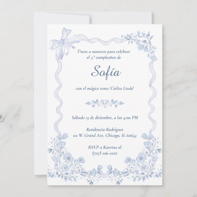 Convite De Aniversário Temático Cielito Lindo (Frente)