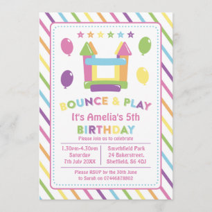 Convite de aniversário temático da casa de salto