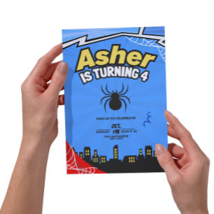 Convite de Aniversário Temático de Aranha - Parte