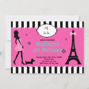 Convite de aniversário temático de partes bonita