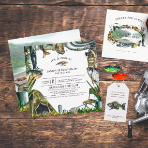 Convite de Aniversário Temático de Pesca