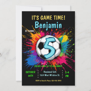 Convite de aniversário temático do futebol
