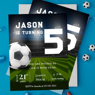 Convite de Aniversário Temático Futebol Esportes S