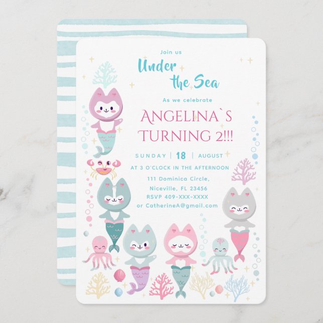 Convite de aniversário temático náutico. (Frente/Verso)