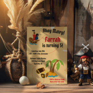 Convite de Aniversário Temático Pirata