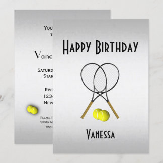 Convite de aniversário tênis com RSVP