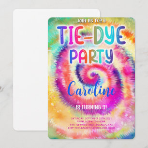 Convite de Aniversário Tie Dye