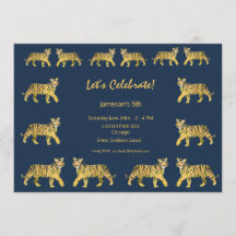 Convite de aniversário Tiger