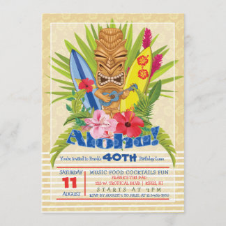 Convite de aniversário Tiki