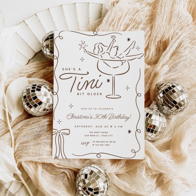Convite De Aniversário Tini Bit Antigo Martini (Tini Bit Older Espresso Martini Birthday Invite)