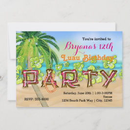 Convite de Aniversário Tipografia Festa na Praia d