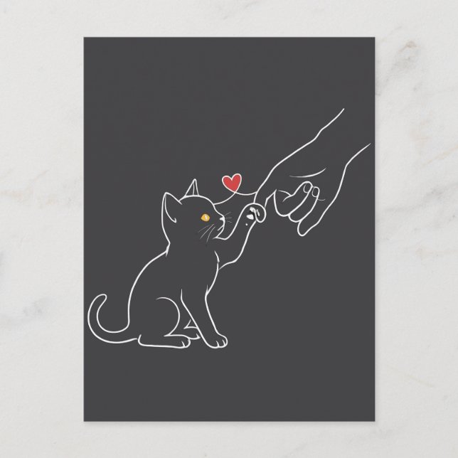Convite de Aniversário Tocante para Amantes de Gat (Frente)