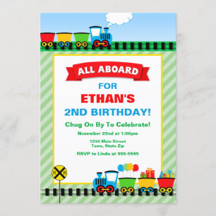 Convite de aniversário todo do trem a bordo
