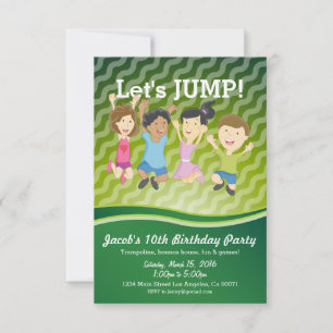 Convite de aniversário Trampoline