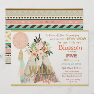 Convite de Aniversário Tribal Teepee Tipi - TODAS