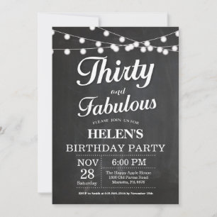 Convite de Aniversário Trinta e Fabuloso Quadro Ne