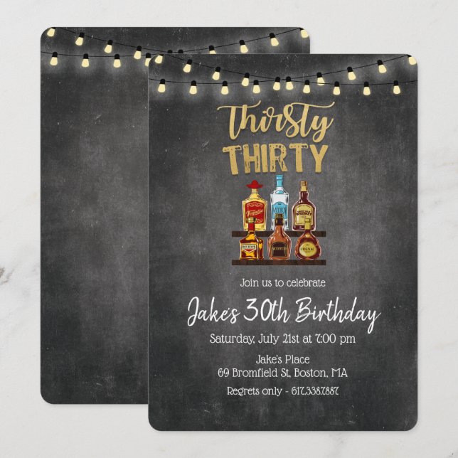Convite de Aniversário Trinta Sedento (Frente/Verso)