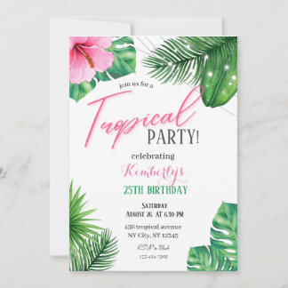 Convite de Aniversário Tropical
