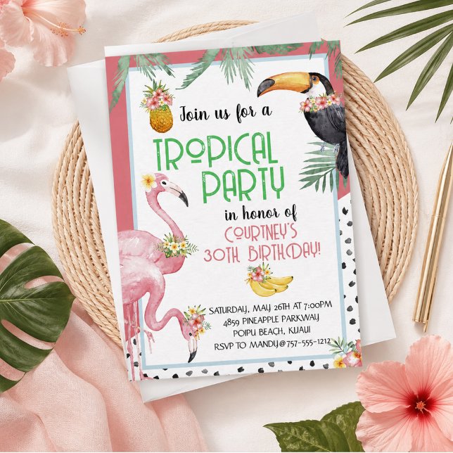 Convite de Aniversário Tropical (Criador carregado)