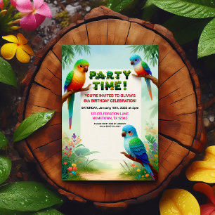 Convite de aniversário tropical da selva para cria