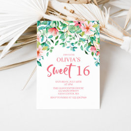 Convite de Aniversário Tropical Sweet 16 Aloha Lua