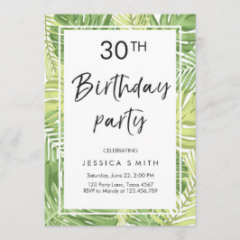 Convite de Aniversário Trópicos Tropical Havaí 30º