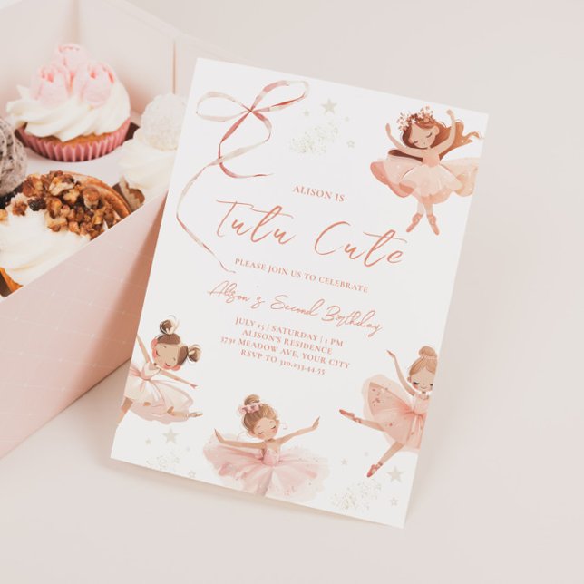 Convite de aniversário Tutu Cute Ballerina (Criador carregado)