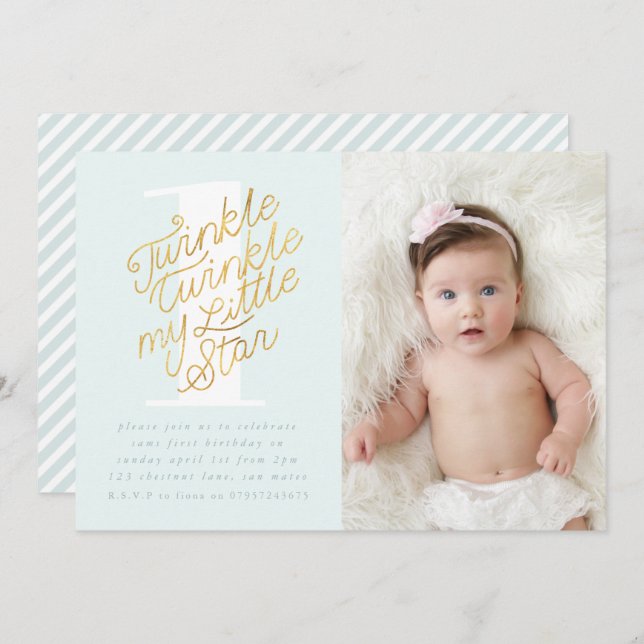 CONVITE DE ANIVERSÁRIO TWINKLE (Frente/Verso)