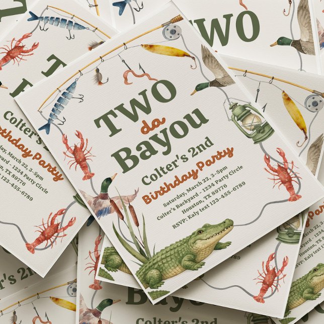Convite de Aniversário Two Da Bayou (Criador carregado)