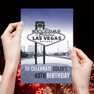Convite de aniversário Único de Las Vegas