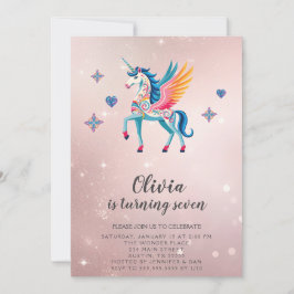 Convite de aniversário Unicorn