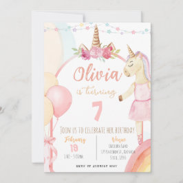 Convite de aniversário Unicorn