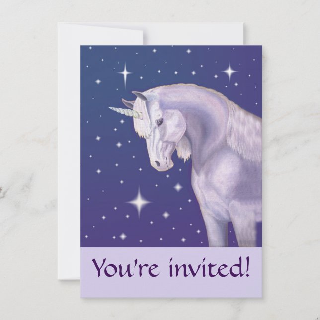 Convite de aniversário Unicorn (Frente)