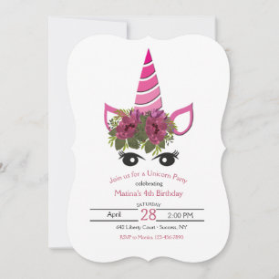 Convite de aniversário Unicórnio