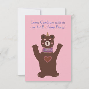 Convite de Aniversário, urso