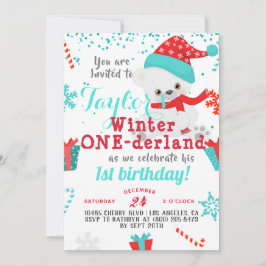 Convite de Aniversário Urso Polar Winter One-derla