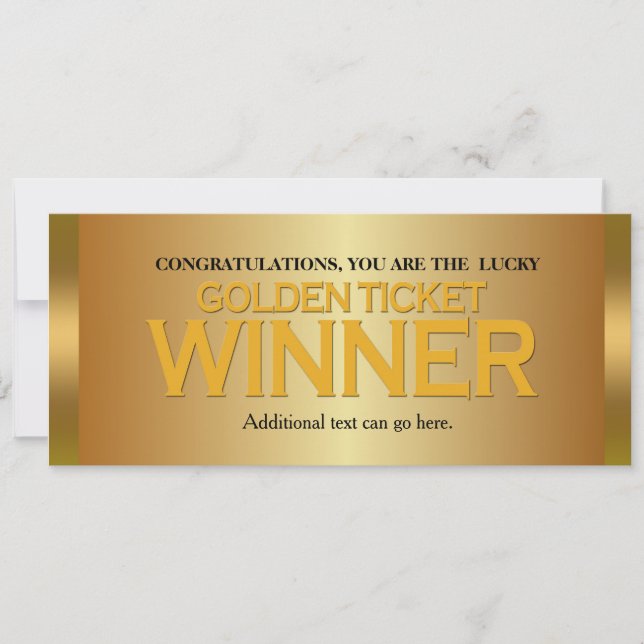 Convite de Aniversário VENCEDOR DO BILHETE DORADO (Frente)