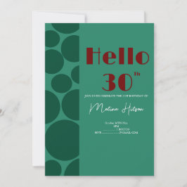 Convite de aniversário verde moderno e burgundy