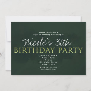 Convite de Aniversário Verde Moderno para Qualquer