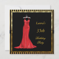 Convite de aniversário Vermelho