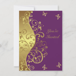 Convite de Aniversário — Vermelho Violeta e Dou