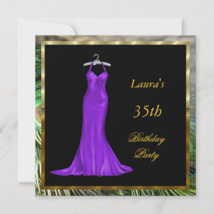 Convite de Aniversário Vestido roxo