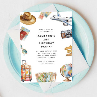 Convite de Aniversário Viagem pelo Mundo